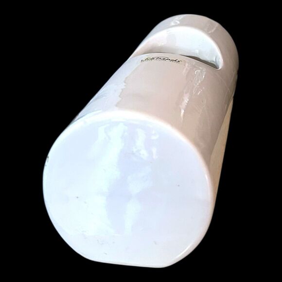 Japanese Inspired White Ceramic Ikebana Vase by Live Trends – 9" Cylinder Shape - Picture 9 of 10